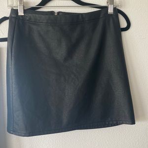 Black Leather Mini Skirt